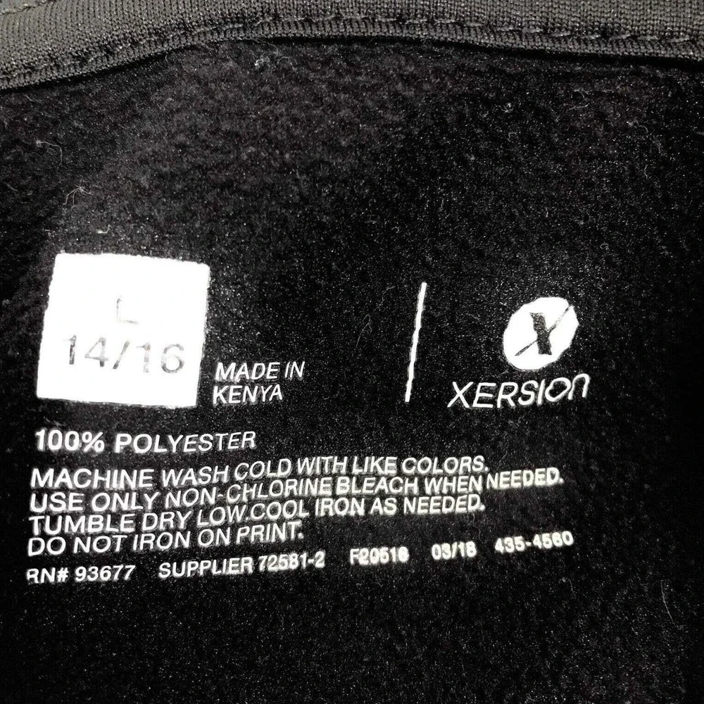 Xersion Boys Jacket Size Large Hood Zip‎ Up Gray Black Athletic Lightweight